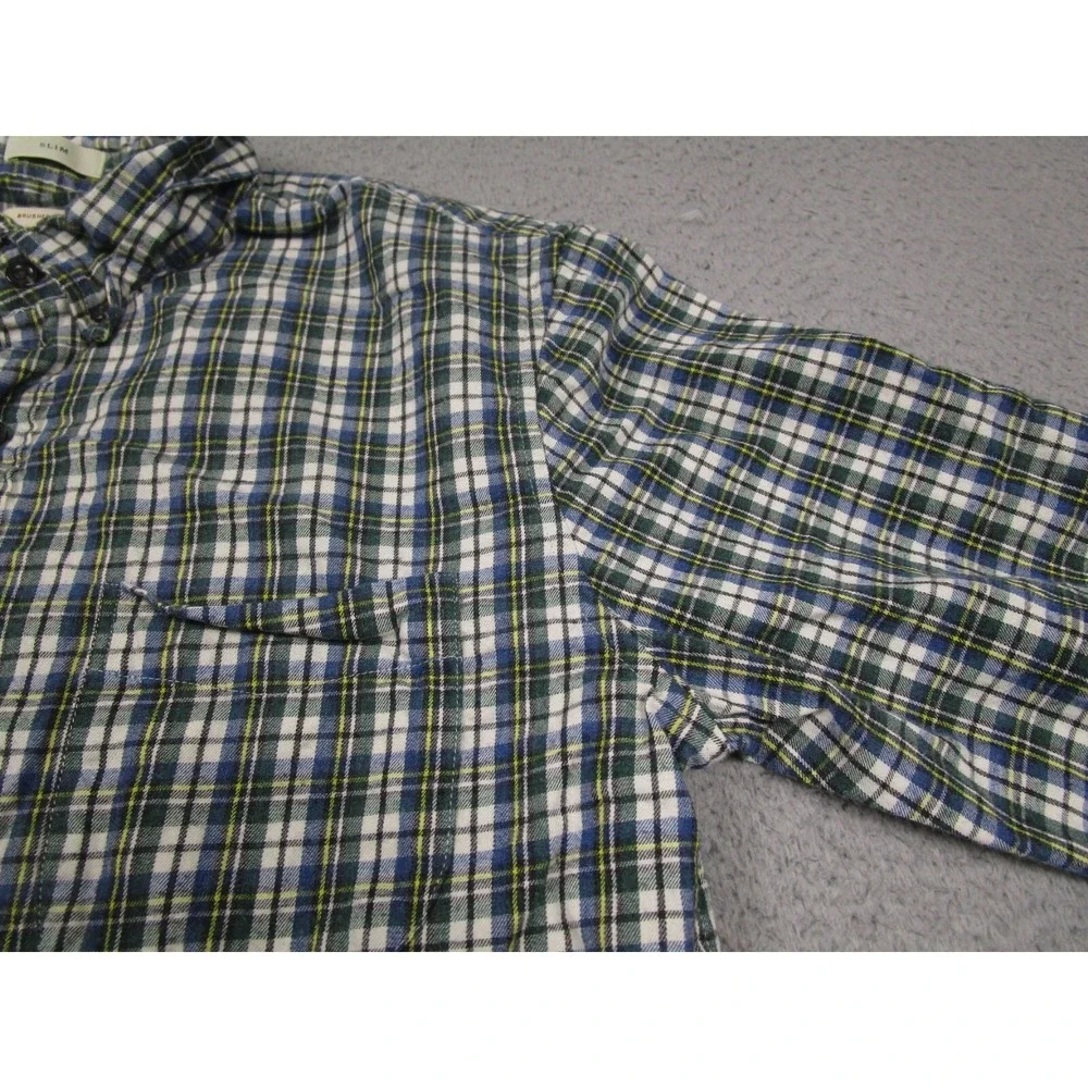 J Crew Shirt Mens Large Blue Checked Slim Fit Button Down Long‎ Sleeve